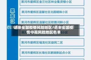 近来全国疫情风险地区/近来全国疫情中高风险地区名单