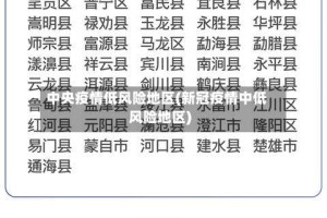 中央疫情低风险地区(新冠疫情中低风险地区)