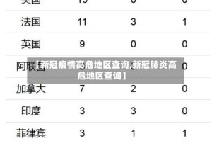 【新冠疫情高危地区查询,新冠肺炎高危地区查询】