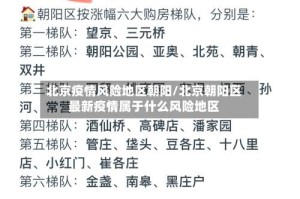 北京疫情风险地区朝阳/北京朝阳区最新疫情属于什么风险地区