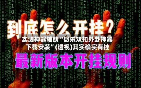 实测神器辅助“微乐双扣外卦神器下载安装”(透视)其实确实有挂-第2张图片