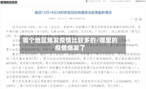哪个地区爆发疫情比较多的/哪里的疫情爆发了-第1张图片