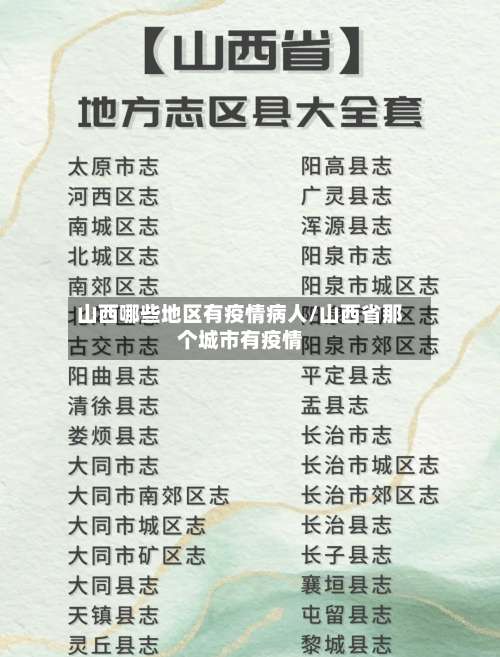 山西哪些地区有疫情病人/山西省那个城市有疫情-第2张图片